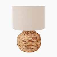 Olivia's Koda Plaited Water Hyacinth Table Lamp in Natural