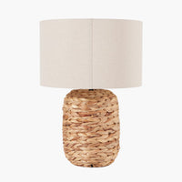 Olivia's Koda Plaited Water Hyacinth Table Lamp in Natural