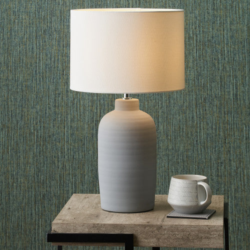 Olivia's Corey Ceramic Table Lamp in Matt Grey