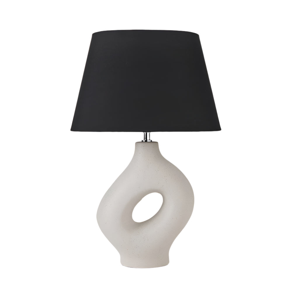 Malia Organic Ceramic Table Lamp - Monochrome Pacific Lifestyle 1