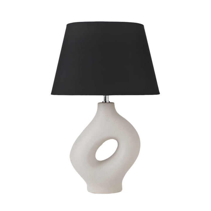 Malia Organic Ceramic Table Lamp - Monochrome Pacific Lifestyle 1