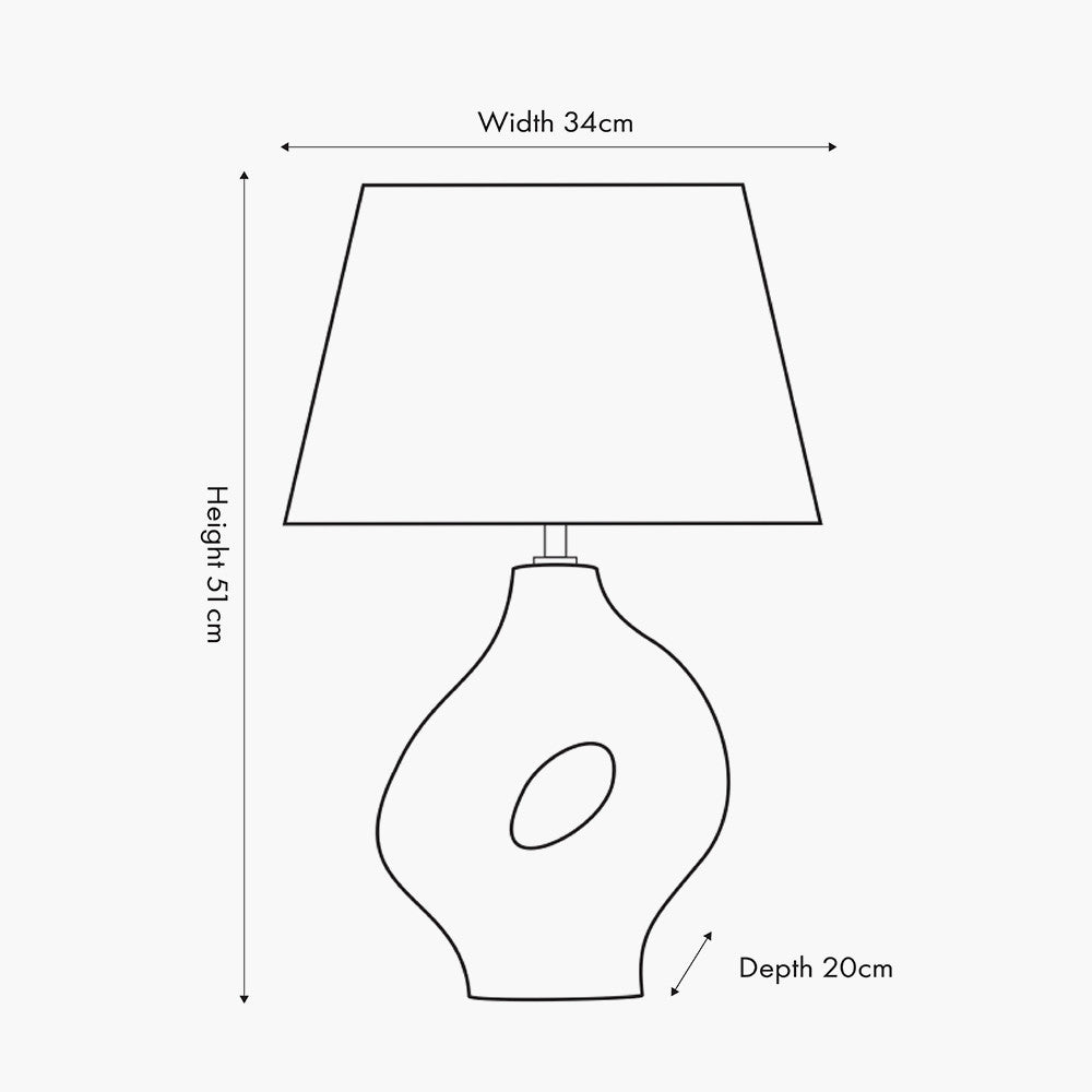 Malia Organic Ceramic Table Lamp - Monochrome Pacific Lifestyle 6