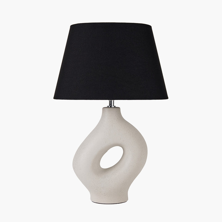 Malia Organic Ceramic Table Lamp - Monochrome Pacific Lifestyle 2