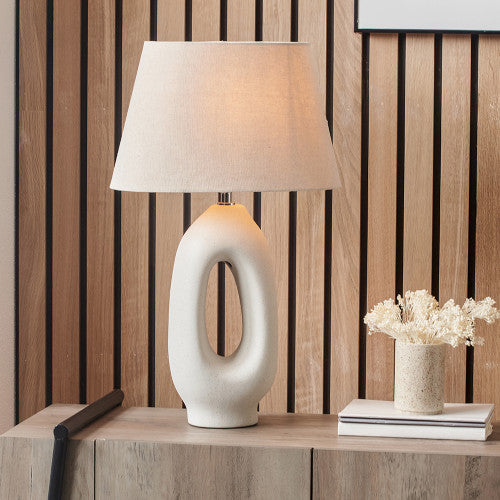  Pacific Lifestyle-Olivia's Lila Natural Organic Tall Ceramic Table Lamp-Beige    301 