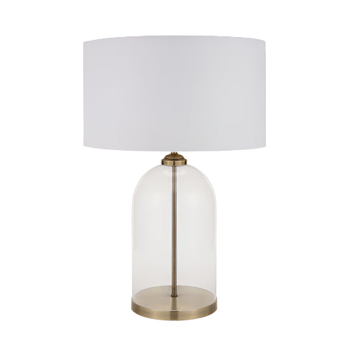 Cleo Table Lamp - Clear Glass & Antique Brass Pacific Lifestyle 1