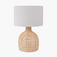 Olivia's Barton Rattan Cloche Table Lamp in Natural