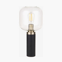 Olivia's Arna Black Metal & Glass Table Lamp