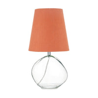 Olivia's Hallie Clear Glass and Terracotta Shade Table Lamp