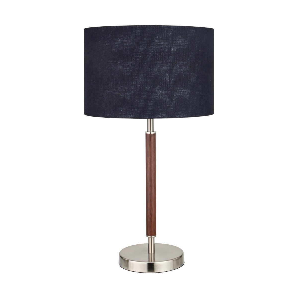 Olivia's Gianni Brushed Silver and Wood Effect Table Lamp