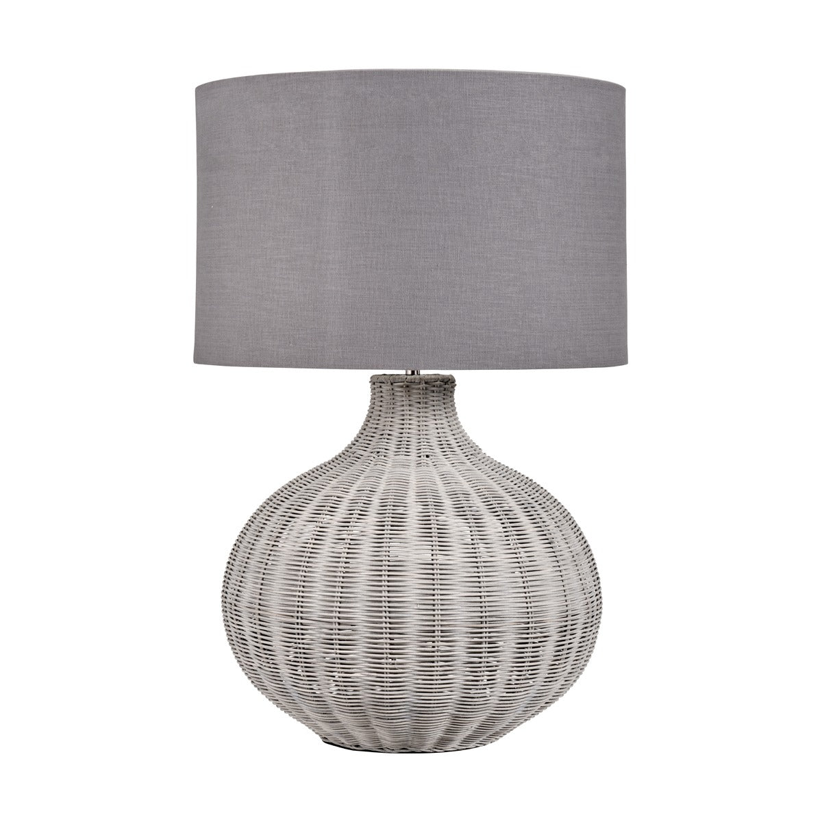 Olivia's Allona Grey Wash Rattan Table Lamp