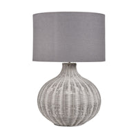 Olivia's Allona Grey Wash Rattan Table Lamp