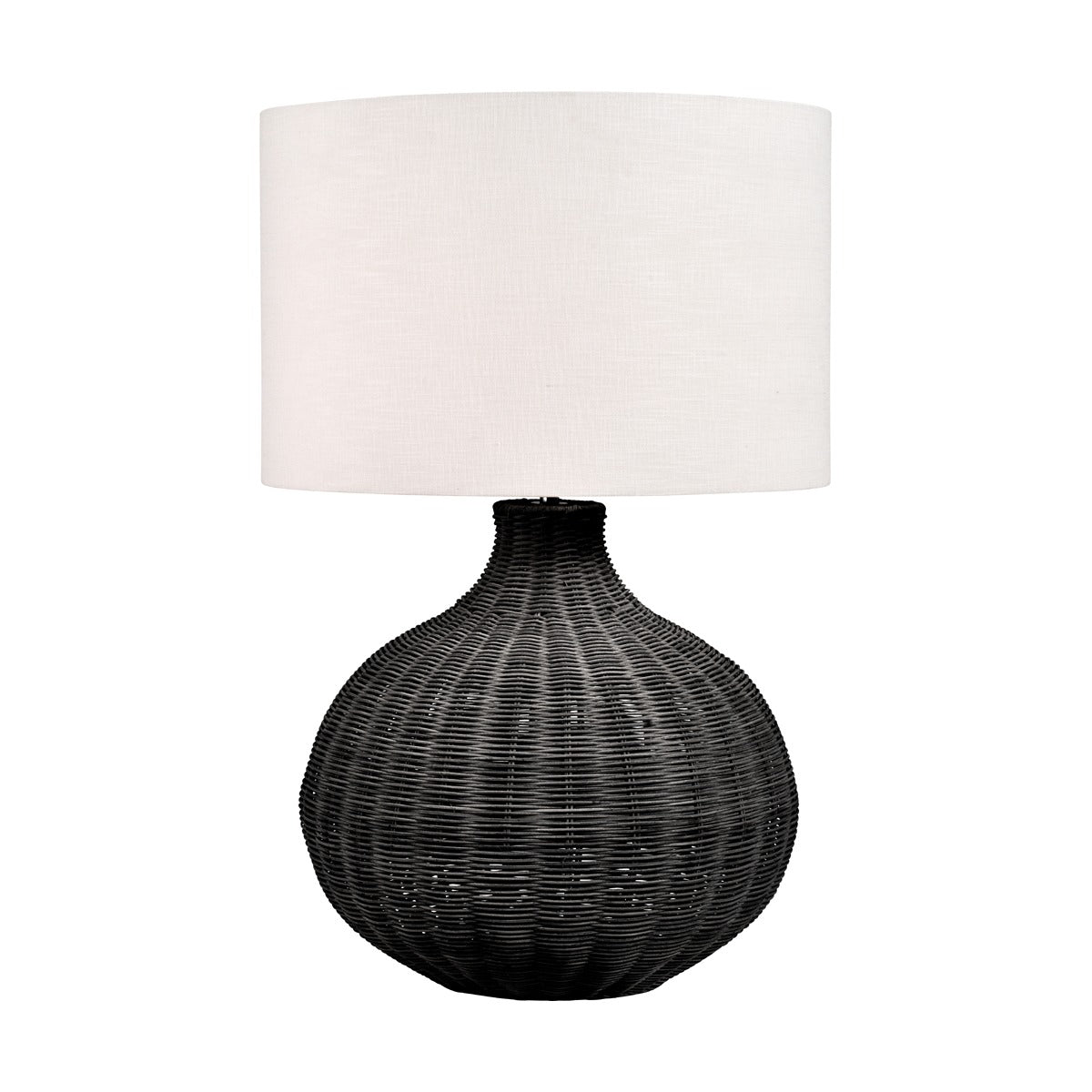 Olivia's Allona Black Rattan Table Lamp