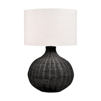 Olivia's Allona Black Rattan Table Lamp