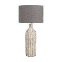 Olivia's Anika Grey Wash Rattan Bottle Table Lamp