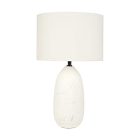 Olivia's Erika White Vintage Textured Ceramic Table Lamp