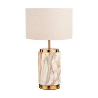 Olivia's Carrara Natural Stone Effect Ceramic Table Lamp