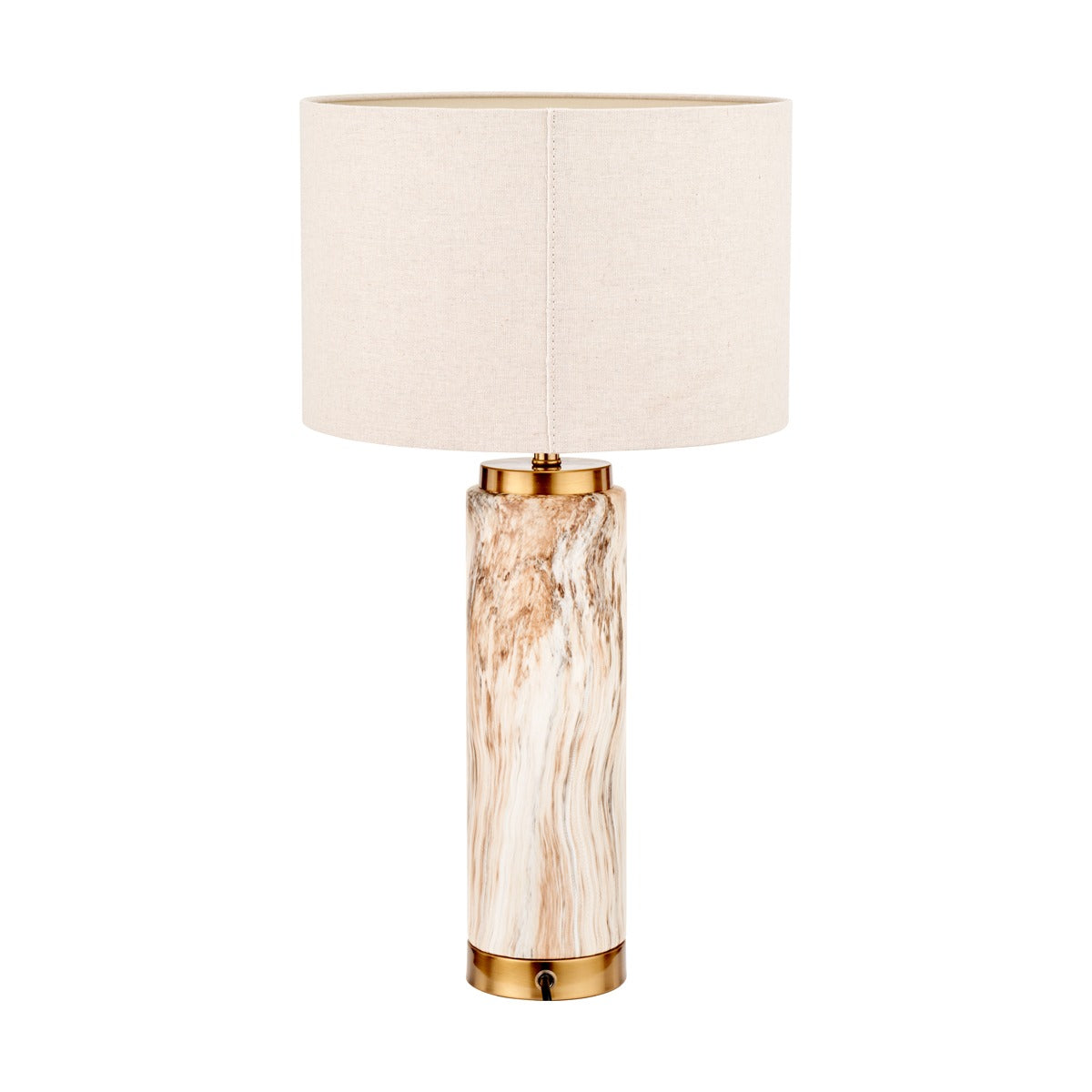 Olivia's Carrara Natural Stone Effect Ceramic Tall Table Lamp