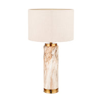 Olivia's Carrara Natural Stone Effect Ceramic Tall Table Lamp