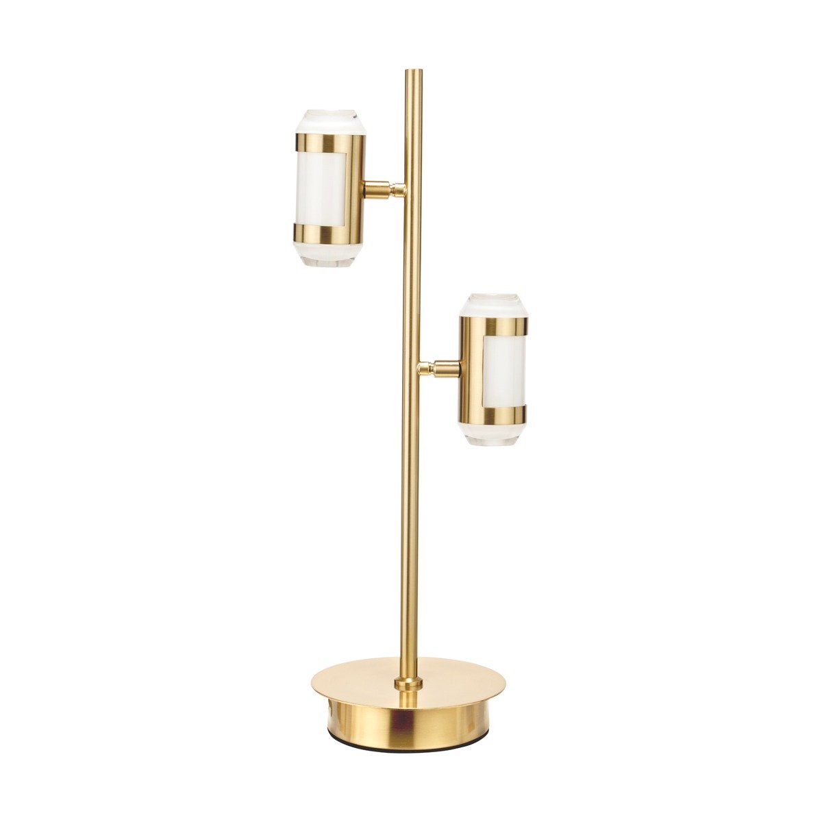 Olivia's Alondra Gold Metal and White Glass LED Table Lamp