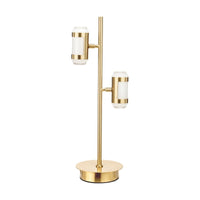 Olivia's Alondra Gold Metal and White Glass LED Table Lamp