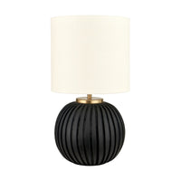 Olivia's Ezekiel Black Terracotta Textured Ball Table Lamp