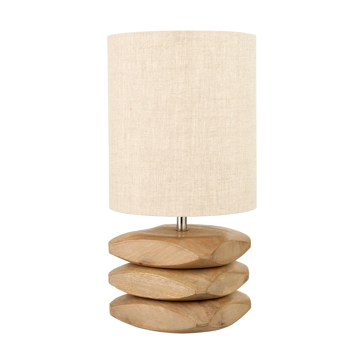 Olivia's Amir Natural Mango Wood 3 Pebble Table Lamp