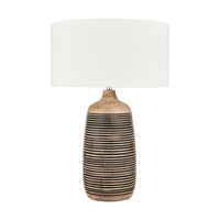 Olivia's Caspian Natural Mango Wood Grooved Table Lamp