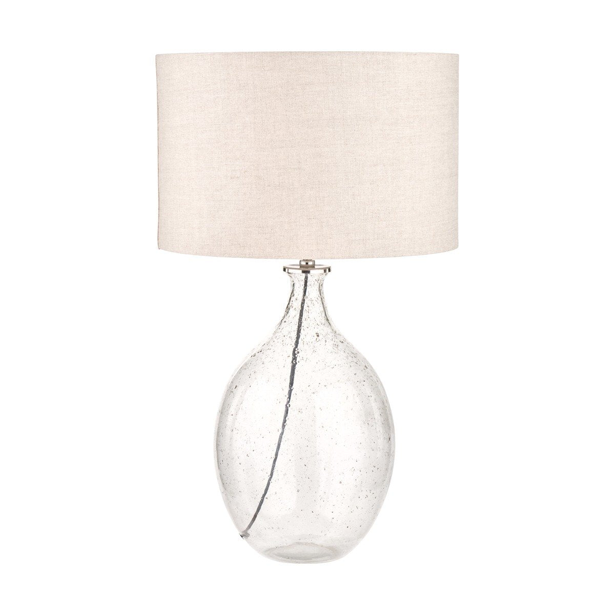 Olivia's Elysia Bubble Glass and Silver Metal Curved Table Lamp