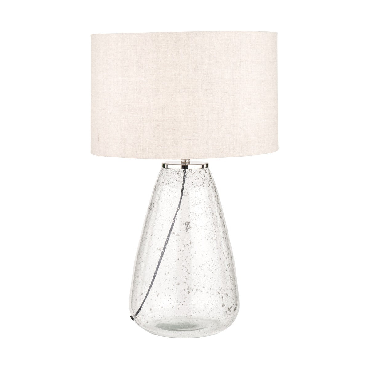 Olivia's Elysia Bubble Glass and Silver Metal Table Lamp