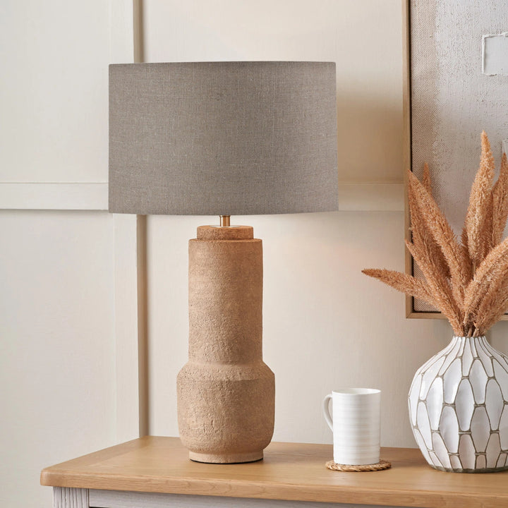 Gaiana Concrete Table Lamp Base - Natural Linen