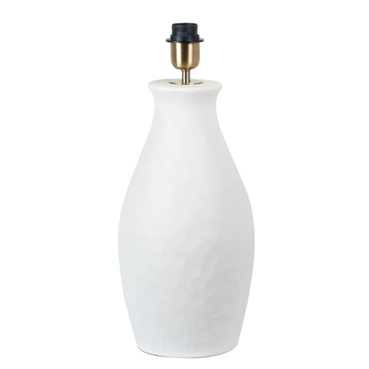 Eirene Textured Stoneware Table Lamp - Natural Linen