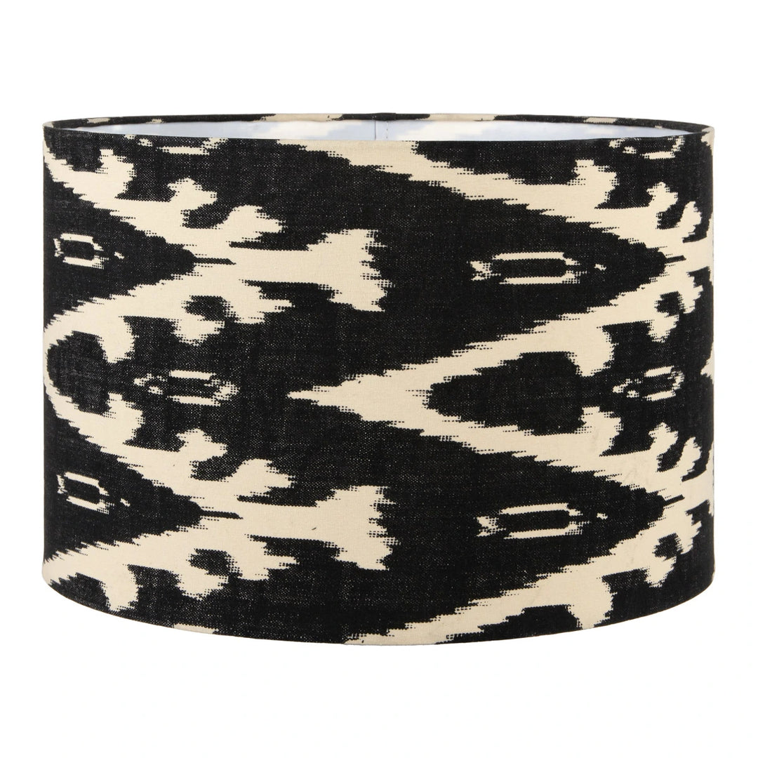 Eirene Textured Stoneware Table Lamp - Black Ikat