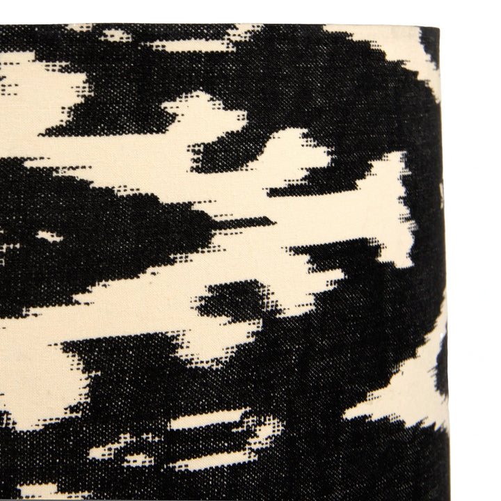 Eirene Textured Stoneware Table Lamp - Black Ikat