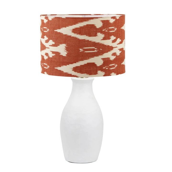 Eirene Textured Stoneware Table Lamp - Cinnamon Ikat