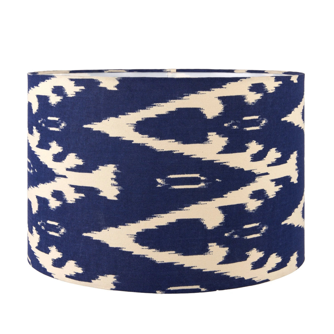 Eirene Textured Stoneware Table Lamp - Blue Ikat