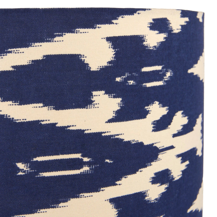 Eirene Textured Stoneware Table Lamp - Blue Ikat