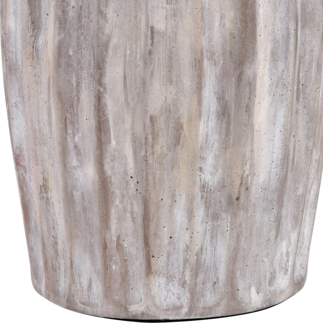 Ambrosia Grooved Stoneware Table Lamp - Black Chevron