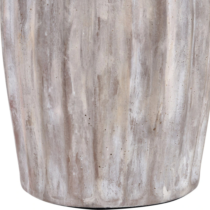 Ambrosia Grooved Stoneware Table Lamp - Black Chevron
