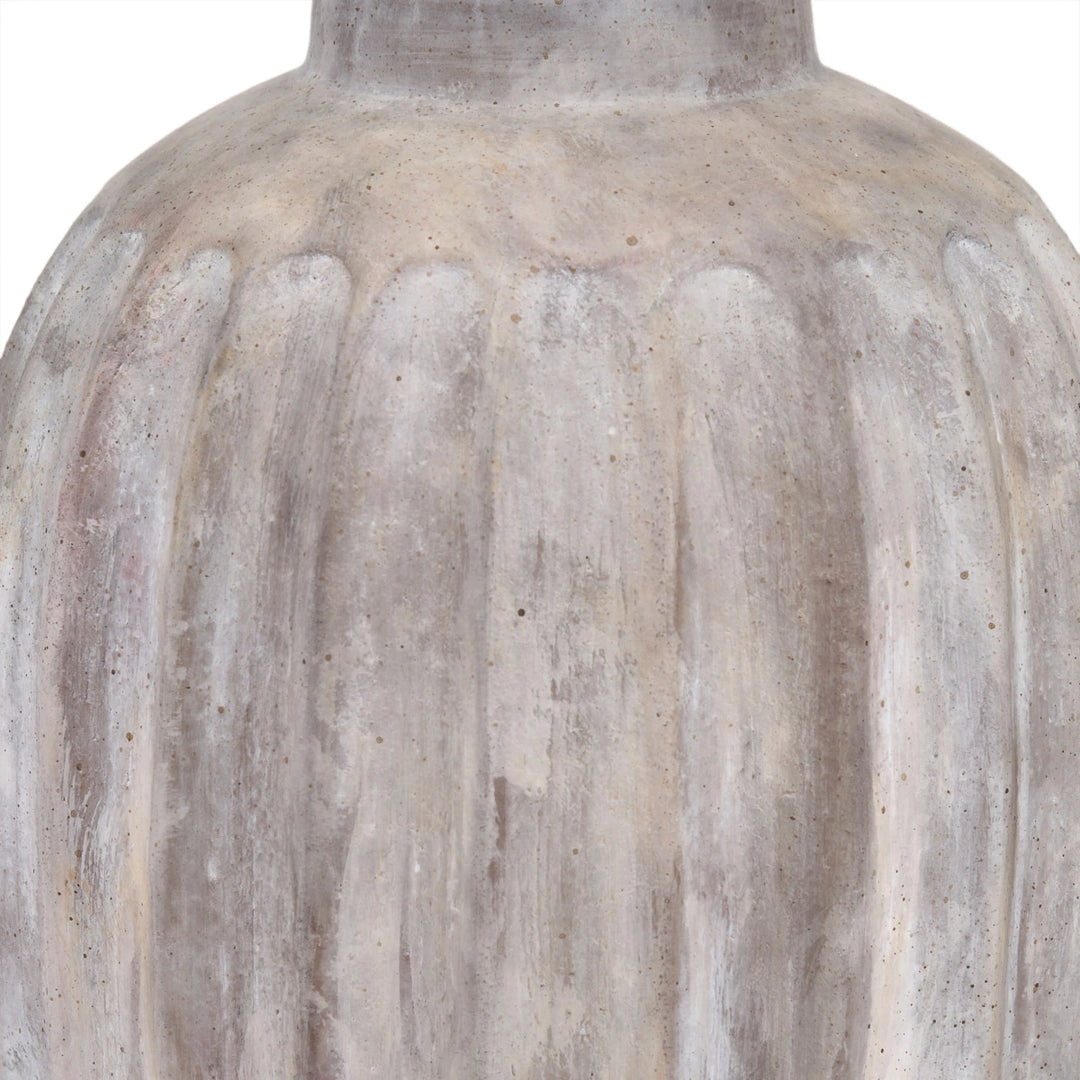 Ambrosia Grooved Stoneware Table Lamp - Black Chevron