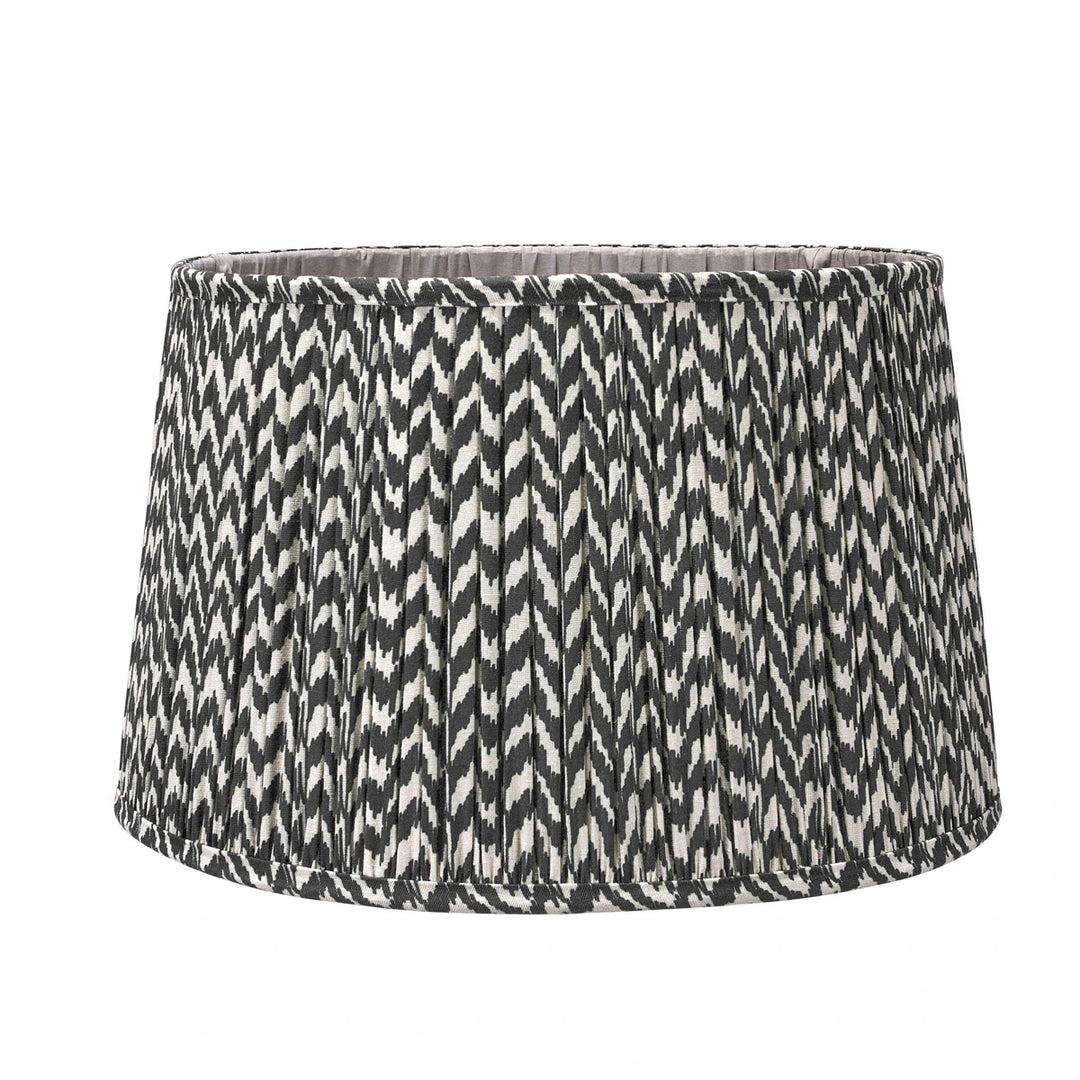 Ambrosia Grooved Stoneware Table Lamp - Black Chevron