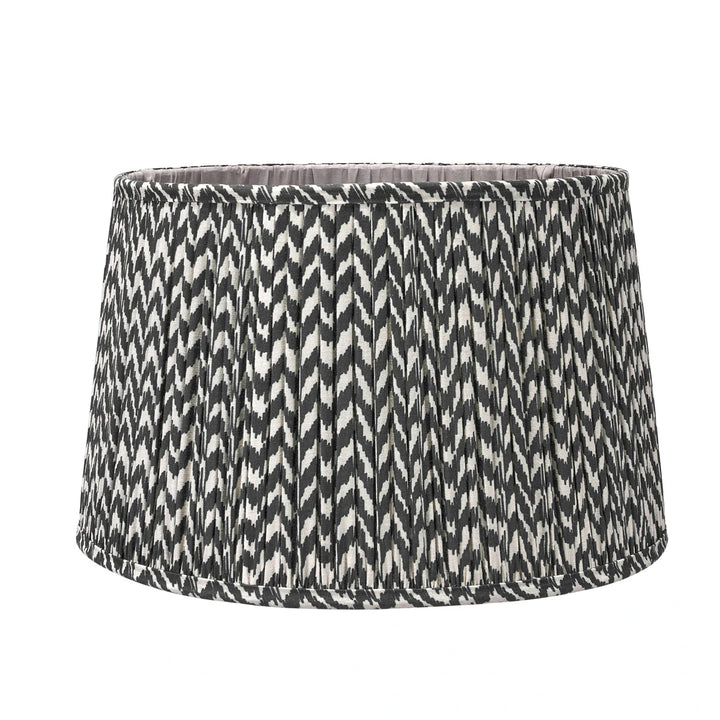 Ambrosia Grooved Stoneware Table Lamp - Black Chevron