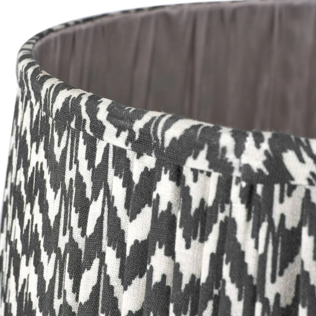 Ambrosia Grooved Stoneware Table Lamp - Black Chevron