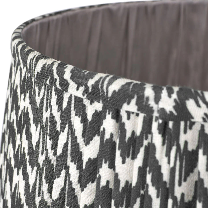 Ambrosia Grooved Stoneware Table Lamp - Black Chevron