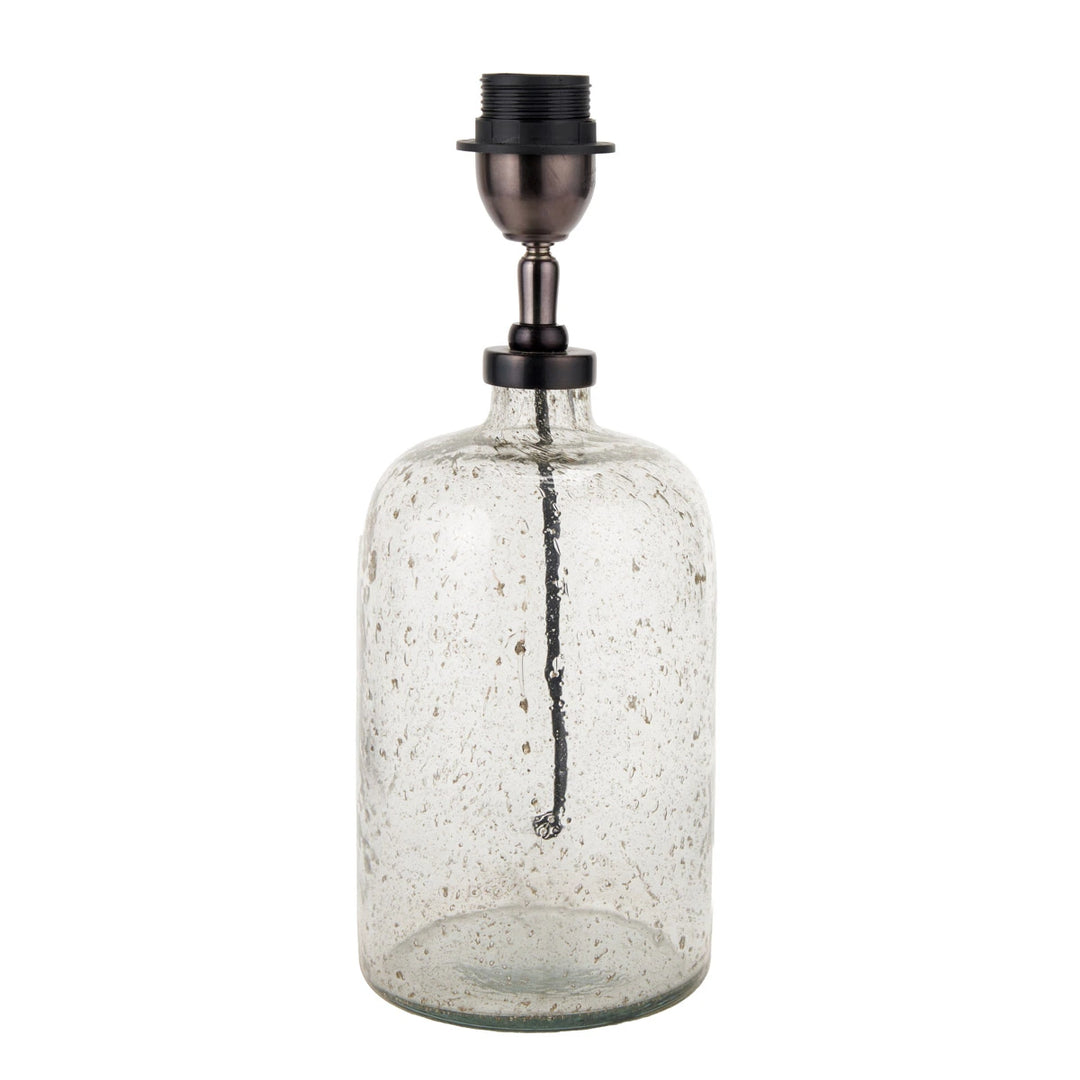 Ambrosia Grooved Stoneware Table Lamp - Blue Chevron