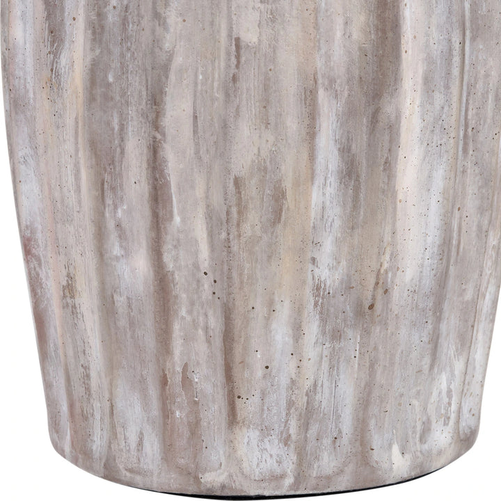 Ambrosia Grooved Stoneware Table Lamp - Blue Chevron