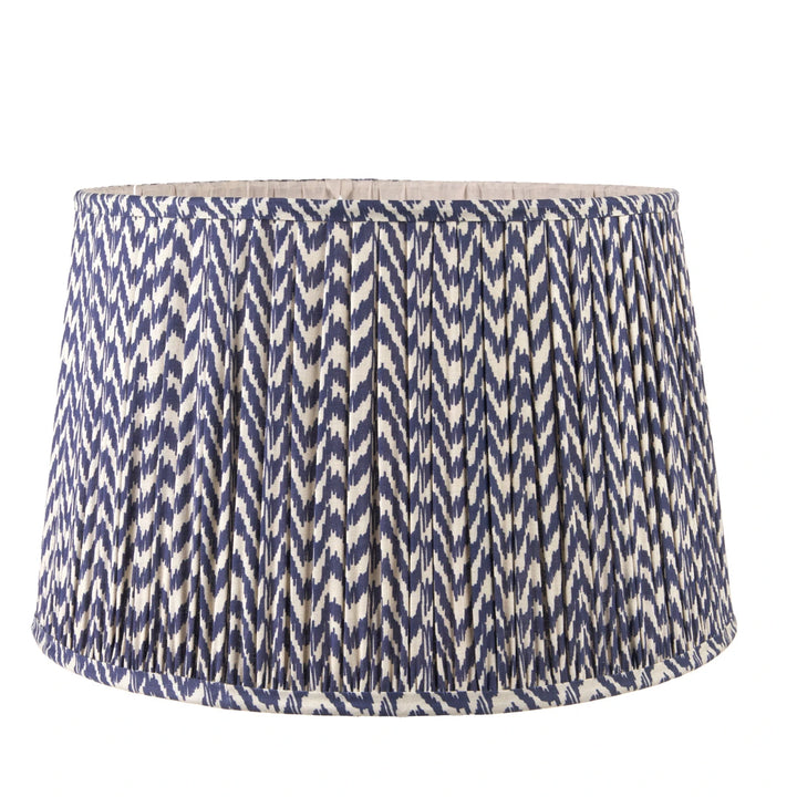 Ambrosia Grooved Stoneware Table Lamp - Blue Chevron