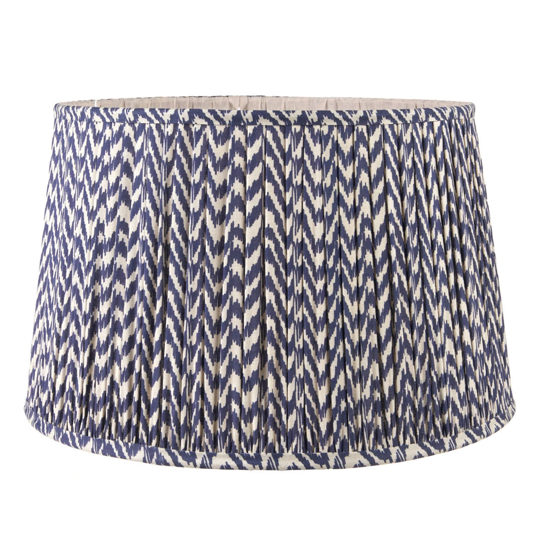 Ambrosia Grooved Stoneware Table Lamp - Blue Chevron