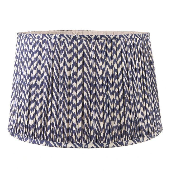 Ambrosia Grooved Stoneware Table Lamp - Blue Chevron