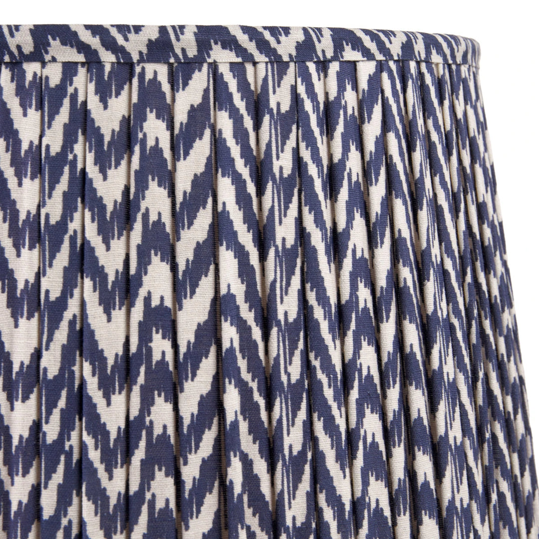 Ambrosia Grooved Stoneware Table Lamp - Blue Chevron