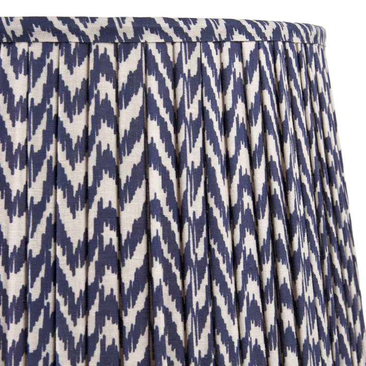 Ambrosia Grooved Stoneware Table Lamp - Blue Chevron